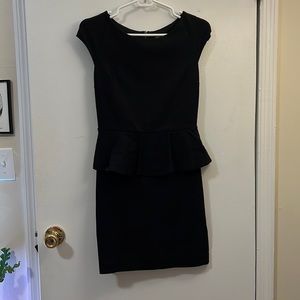 Express black peplum mini dress with back lace detail, size 2